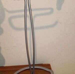 Stain less steel silver tall paper towel holder